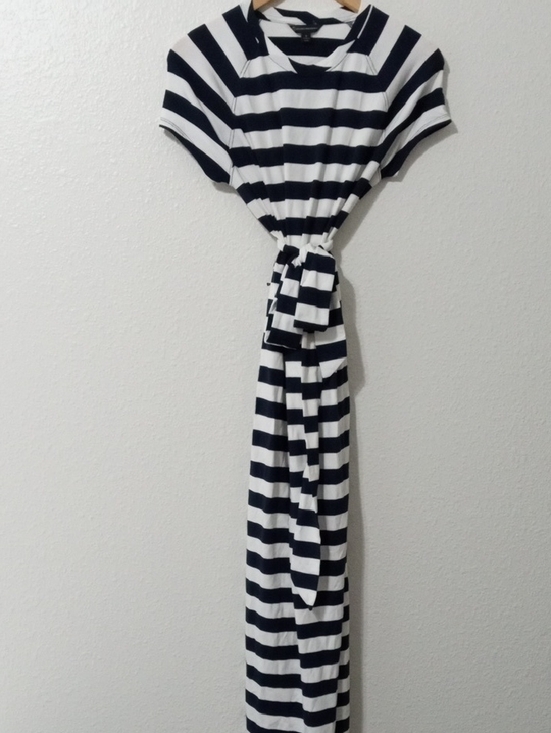 Brooks Brothers Dresses & Skirts - Brooks Brothers Navy and White Striped Dress with Tie Waist